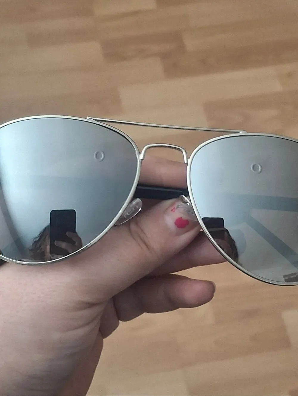 Gray Mirrored Aviator Sunglasses